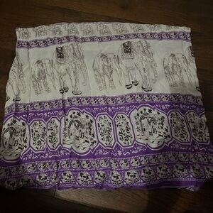 Purple and White Elephant Print Skirt